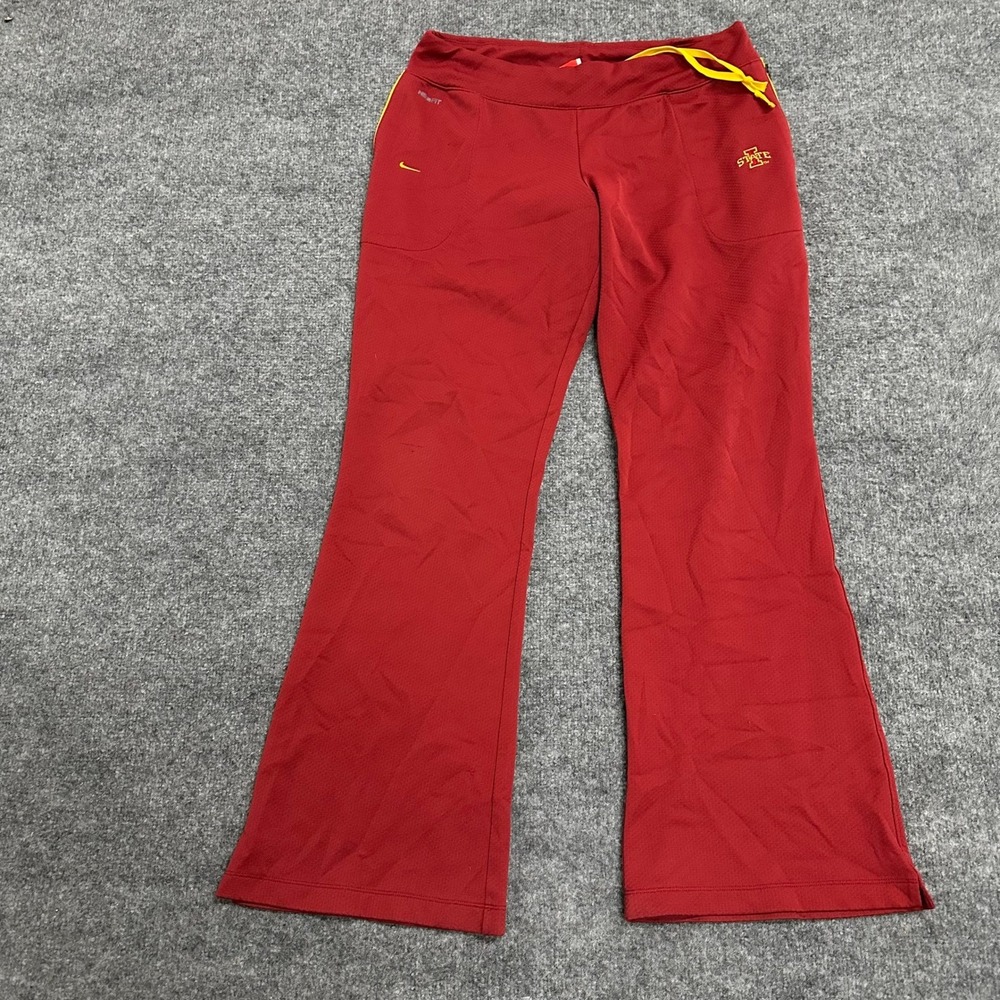Nike Pants Womens Large Red Iowa State Cyclones NikeFIT DRY Flared Athletic